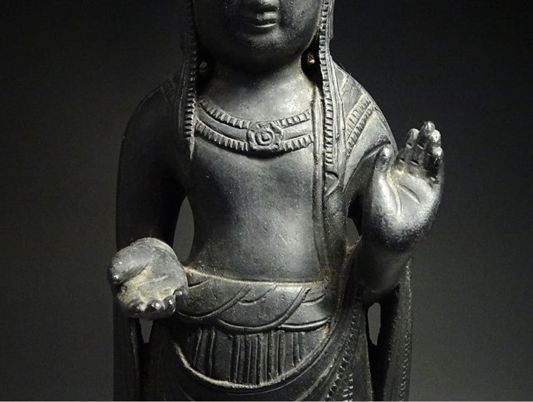 飛鳥 白鳳 金銅仏 観音菩薩立像 蓮華座 念持仏 仏像 仏教美術 骨董 古美術