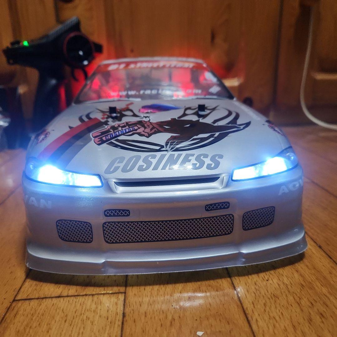 タミヤ ドリフト ラジコン フルセット　TT01 シルビア　ボディ　改造パーツ付