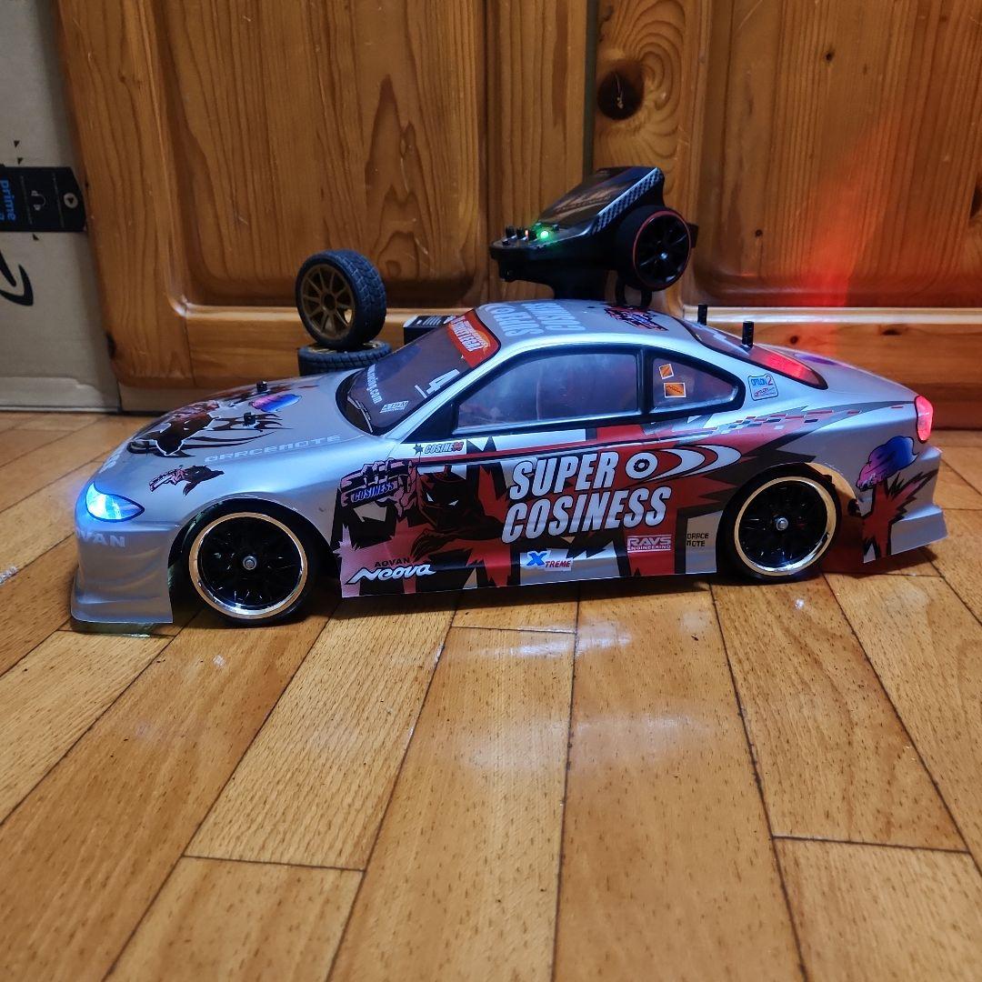 タミヤ ドリフト ラジコン フルセット　TT01 シルビア　ボディ　改造パーツ付