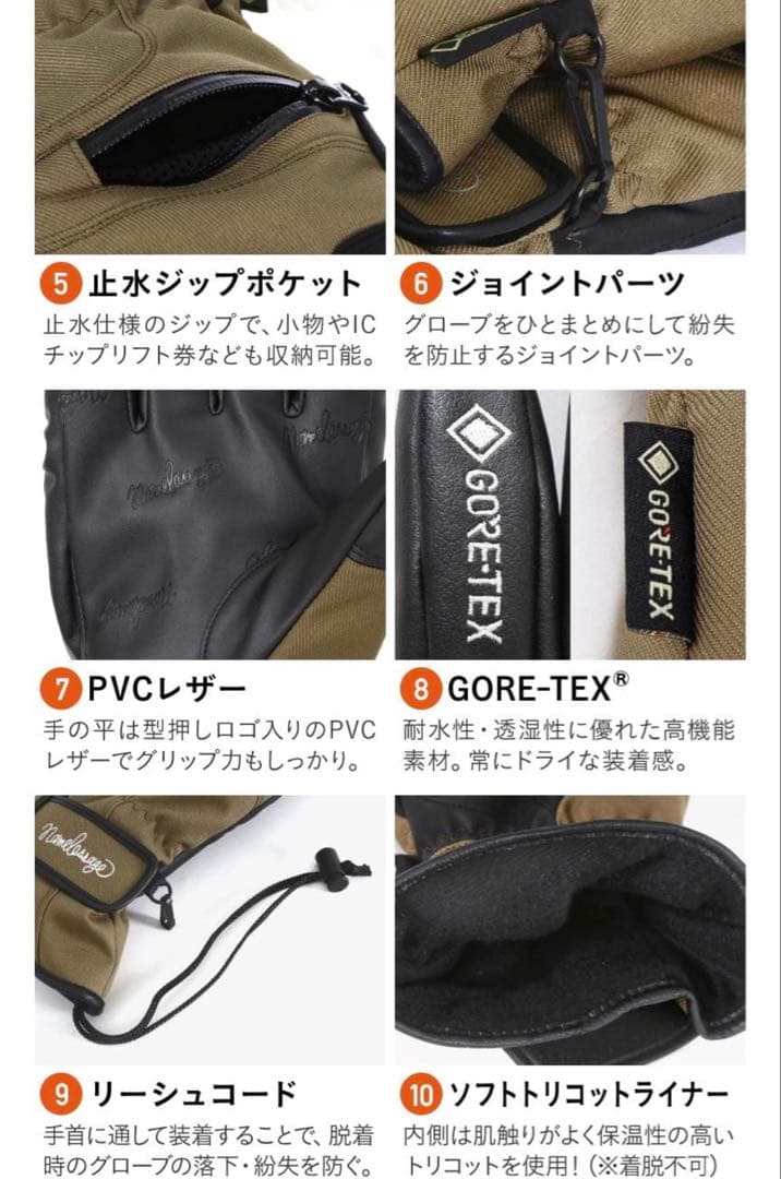 Namelessage AGE-51 ゴアテックス スキーグローブ Mサイズ