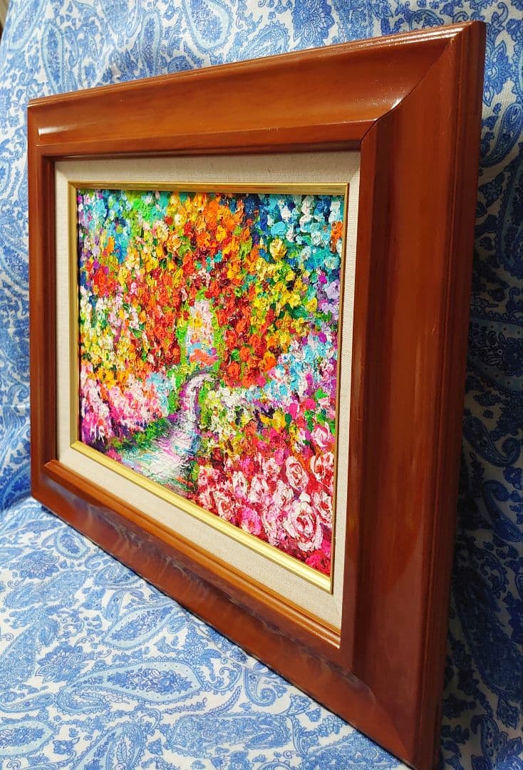 油絵 絵画【花の道】