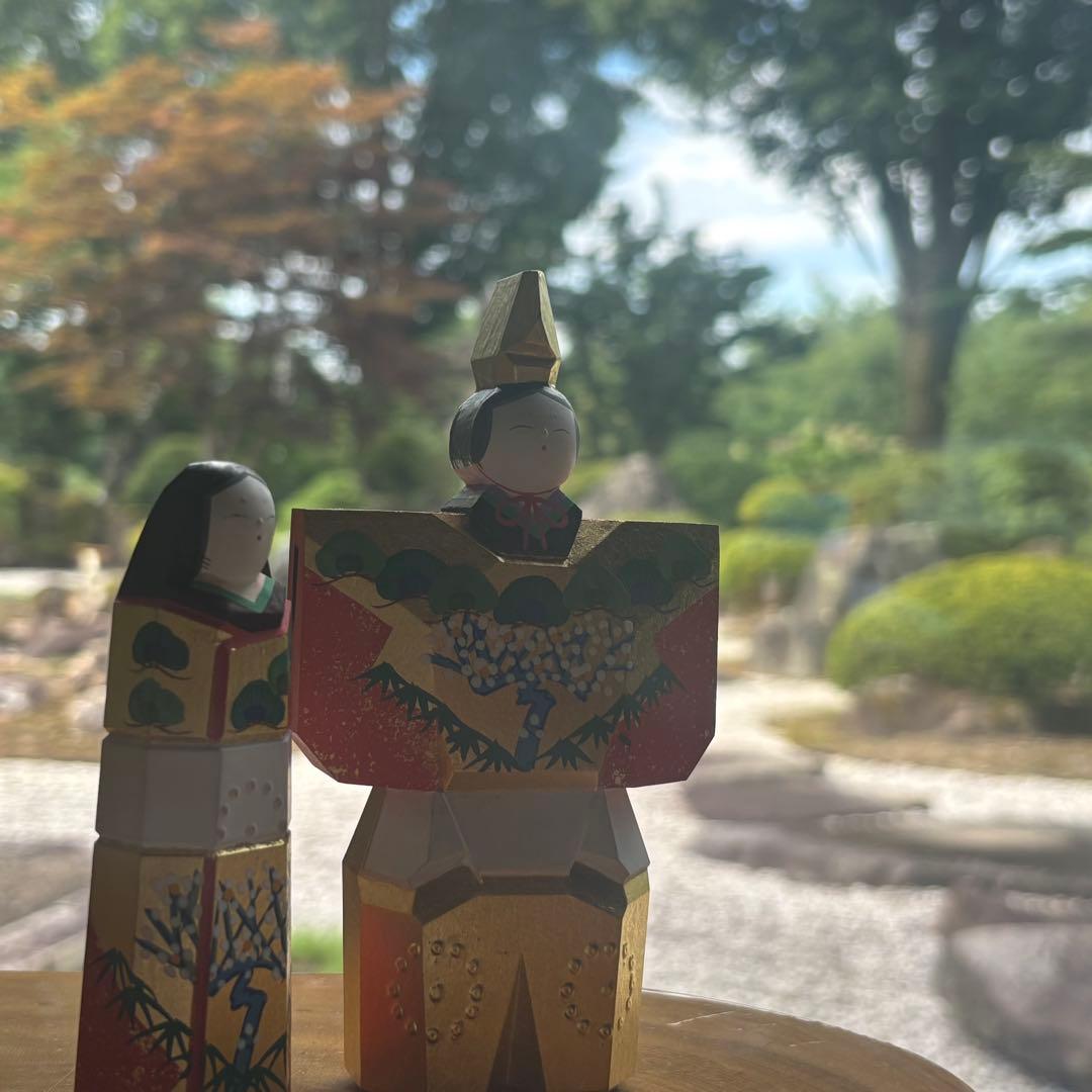 奈良一刀彫　立雛　川口神泉作　南部神泉　お内裏様 お雛様