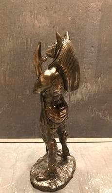 古代エジプト 28cm アヌビス神　 ブロンズ風　レジン立像　 置物