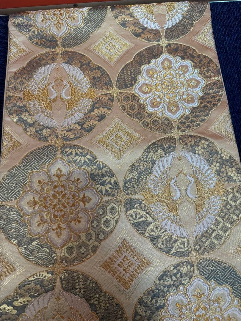 1917 袋帯 古代彫金紋  西陣織   金糸　高級上質上品　約440cm未使用