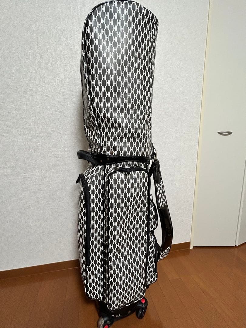 HONMA キャディバッグ キャスター付 黒×白 男女兼用