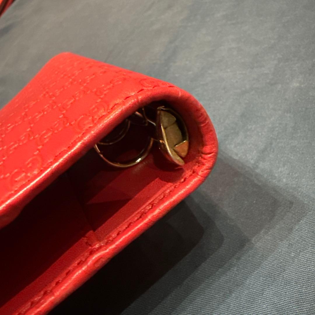 GUCCI グッチ 赤レザー 6リング スケジュール帳 GGロゴ