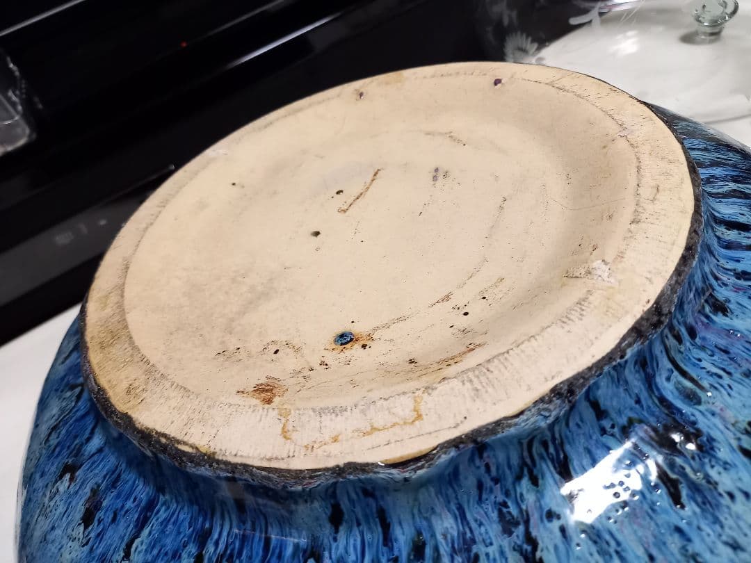 和物　和モダン　釉薬　希少　赤目　天目　陶器　大鉢　メダカ鉢　金魚鉢