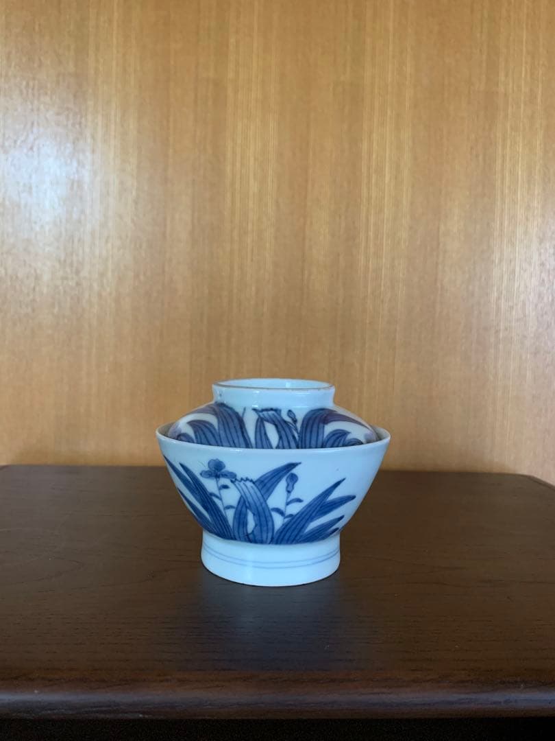 古伊万里　江戸期　藍泥　蓋付き茶碗　染付　蓋物　飯碗　節句　雛祭り　端午の節句