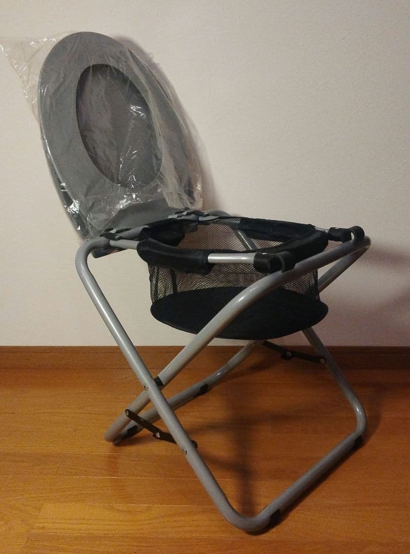 新品 携帯 トイレ 折りたたみ式どこでもトイレ グレー ユニパック5枚付