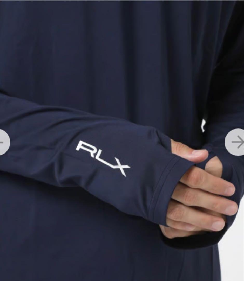 RLX ゴルフ ジャージ モックネック ロング スリーブ シャツ L ネイビー