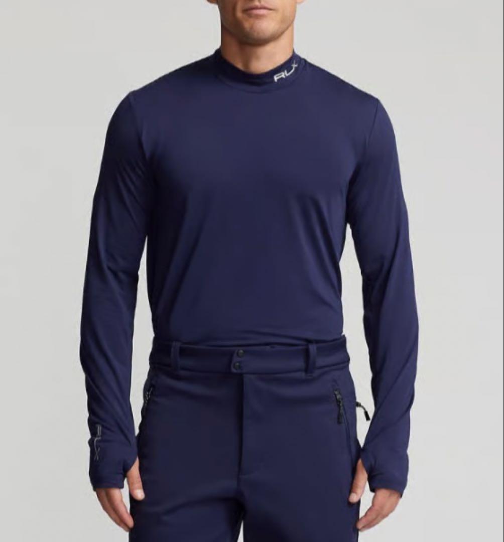 RLX ゴルフ ジャージ モックネック ロング スリーブ シャツ L ネイビー