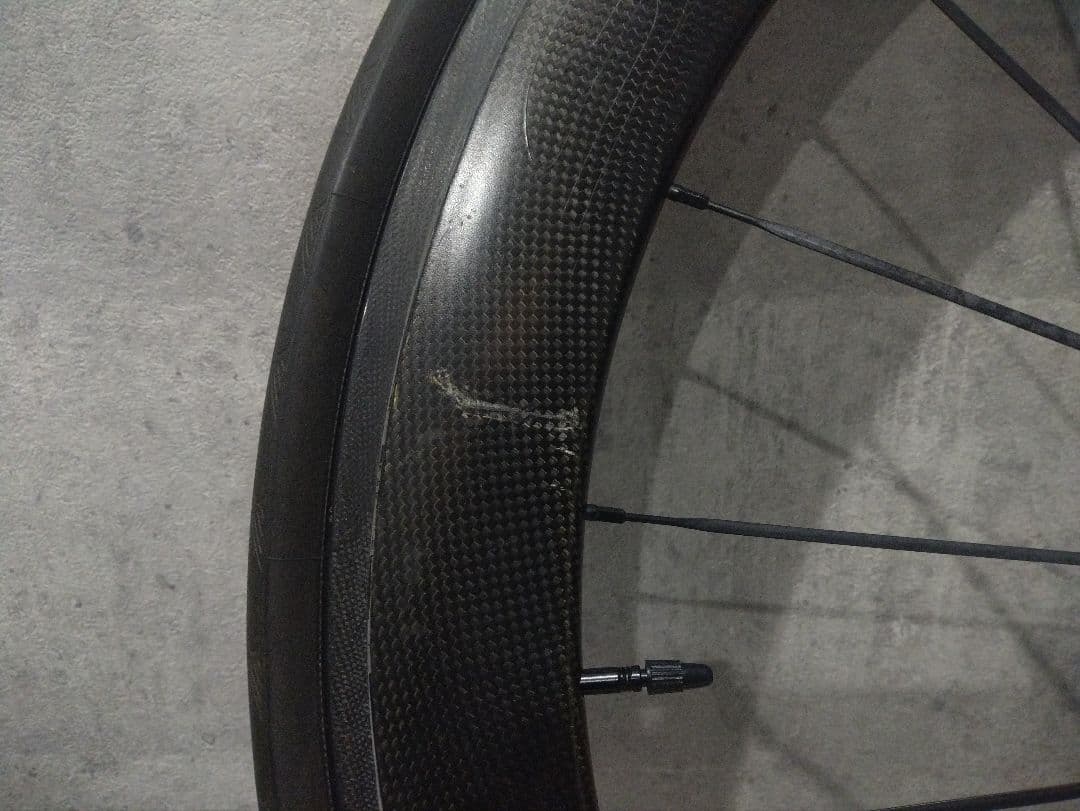 ★SUPERTEAM カーボンホイール フロント クリンチャータイヤ付★