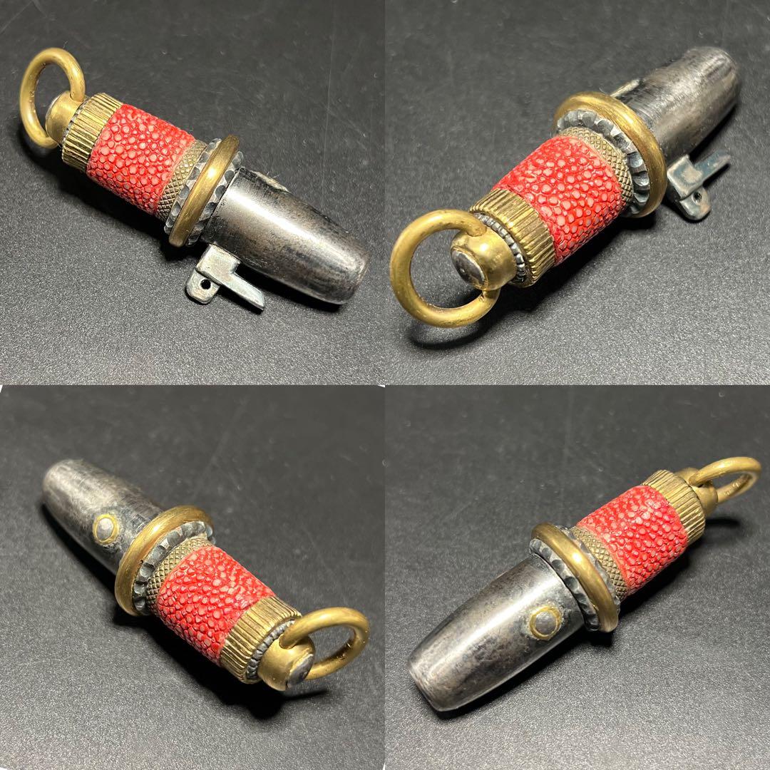 ◎江戸時代 本鮫皮十手型根付鉄地根付 腰提げ物◎古美術骨董武具◎古道具 庵々