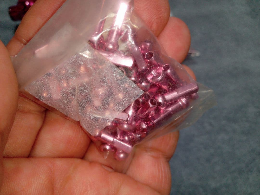 AN AUTHORIZED 前後HUB ピンク＋＃14ロングアルミニップル72ケ