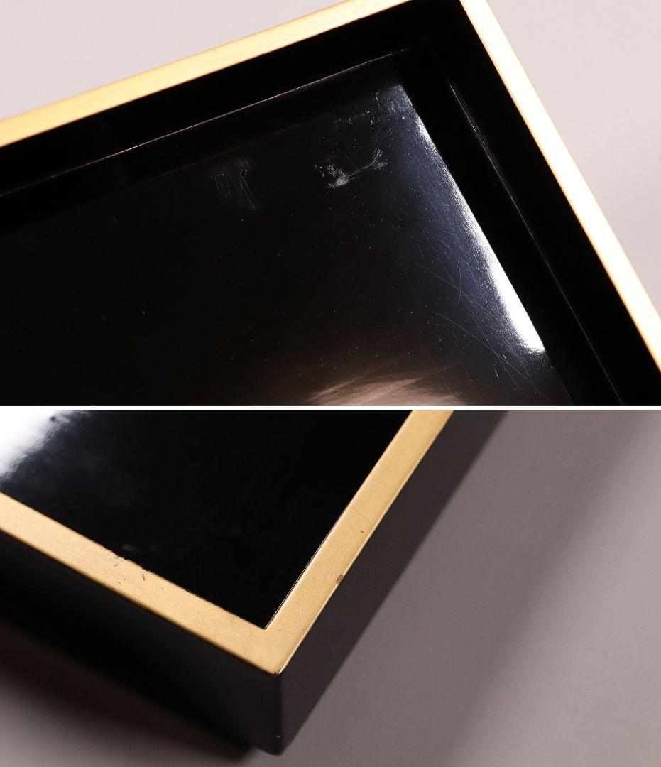 漆芸 木製漆器 丸に草花図 金蒔絵 二段重 重台 黒塗 朱塗 重箱【MA171】