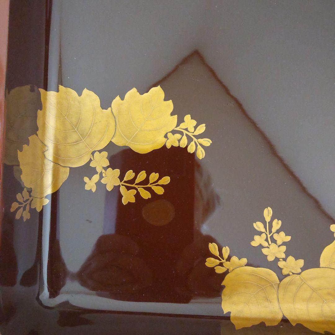 蒔絵盆【踊り桐蒔絵】江戸時代　孫六作　二枚組　共箱【時代物】【希少品】【古美術】