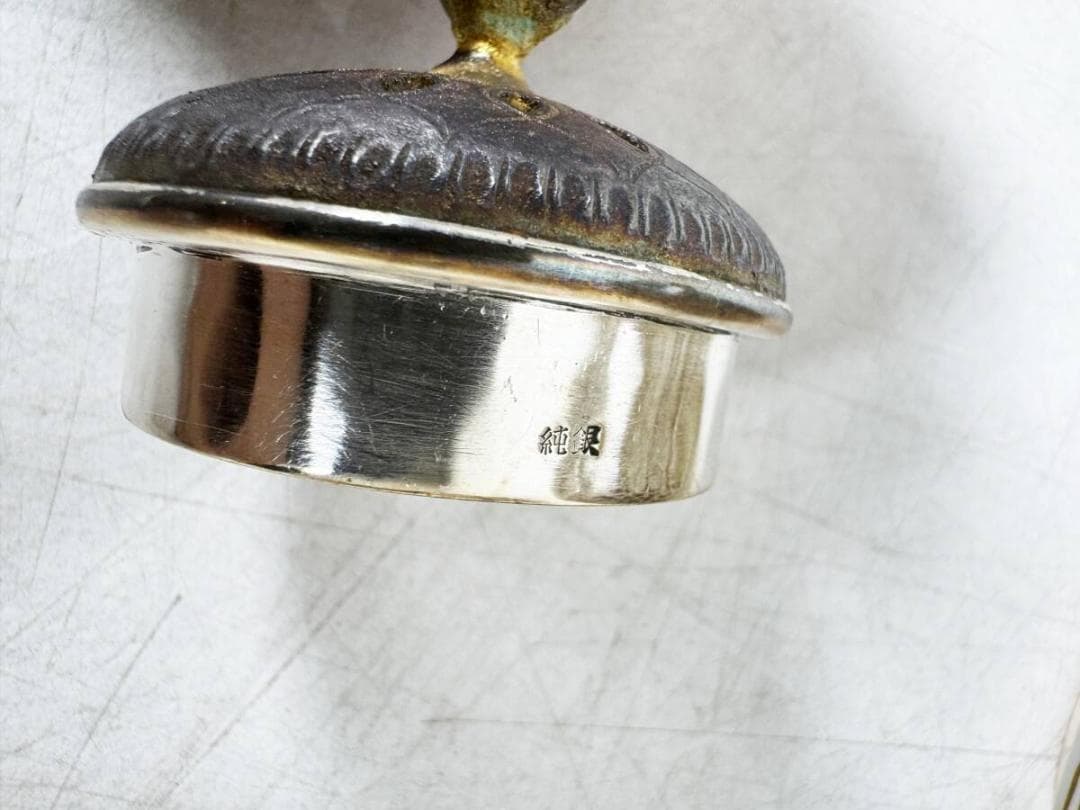 加藤卓男 ラスター彩　香炉　純銀製火屋　茶道具　骨董　古美術　美術品