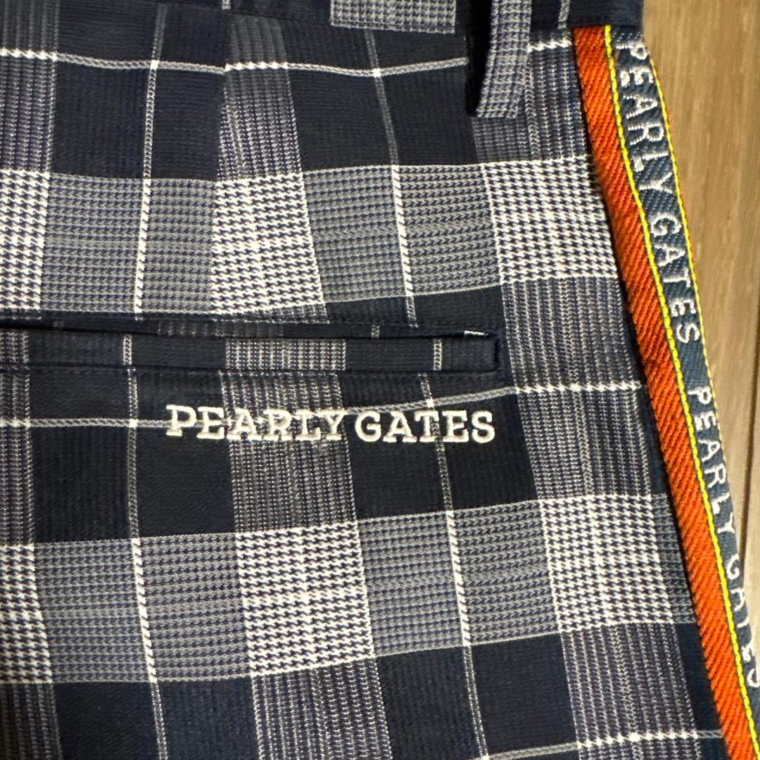 【美品】PEARY GATES ネイビー系チェックパンツ