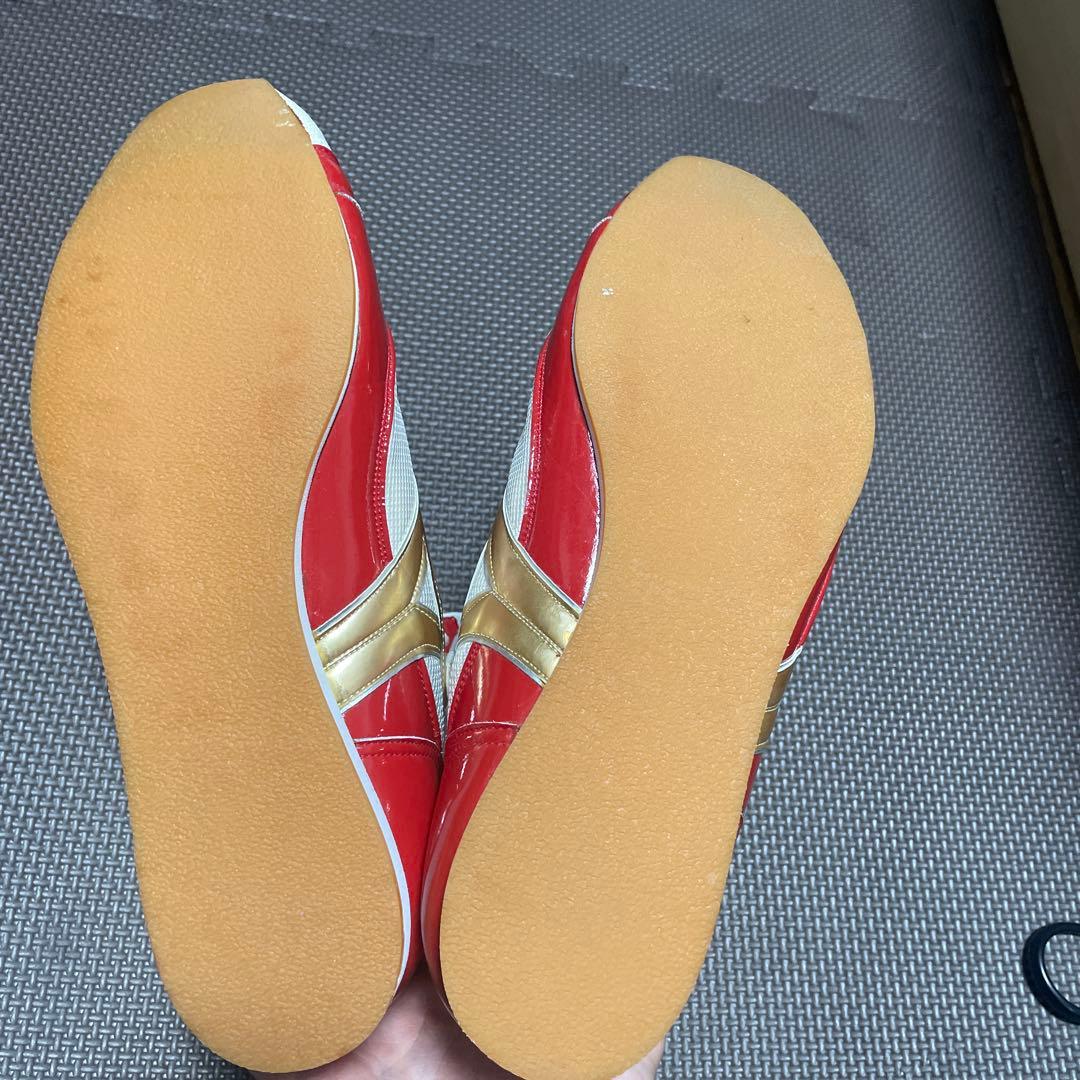 ミズノ ボクシングシューズ 27.5cm 折り返し カラーオーダー 赤 金