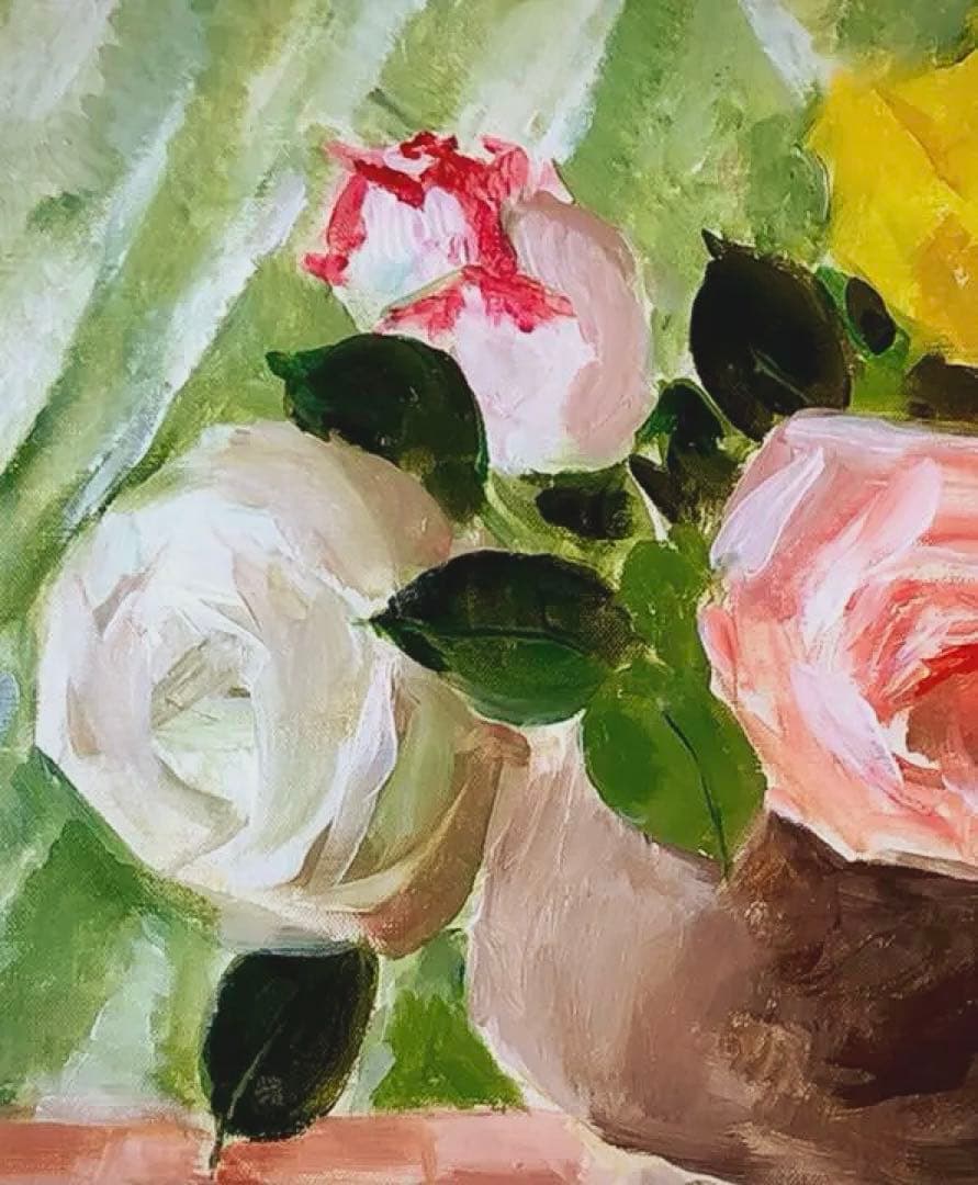 【真作】藤井令太郎「窓辺」油彩8号　兜屋画廊取扱作品　春陽会会員　椅子の画家