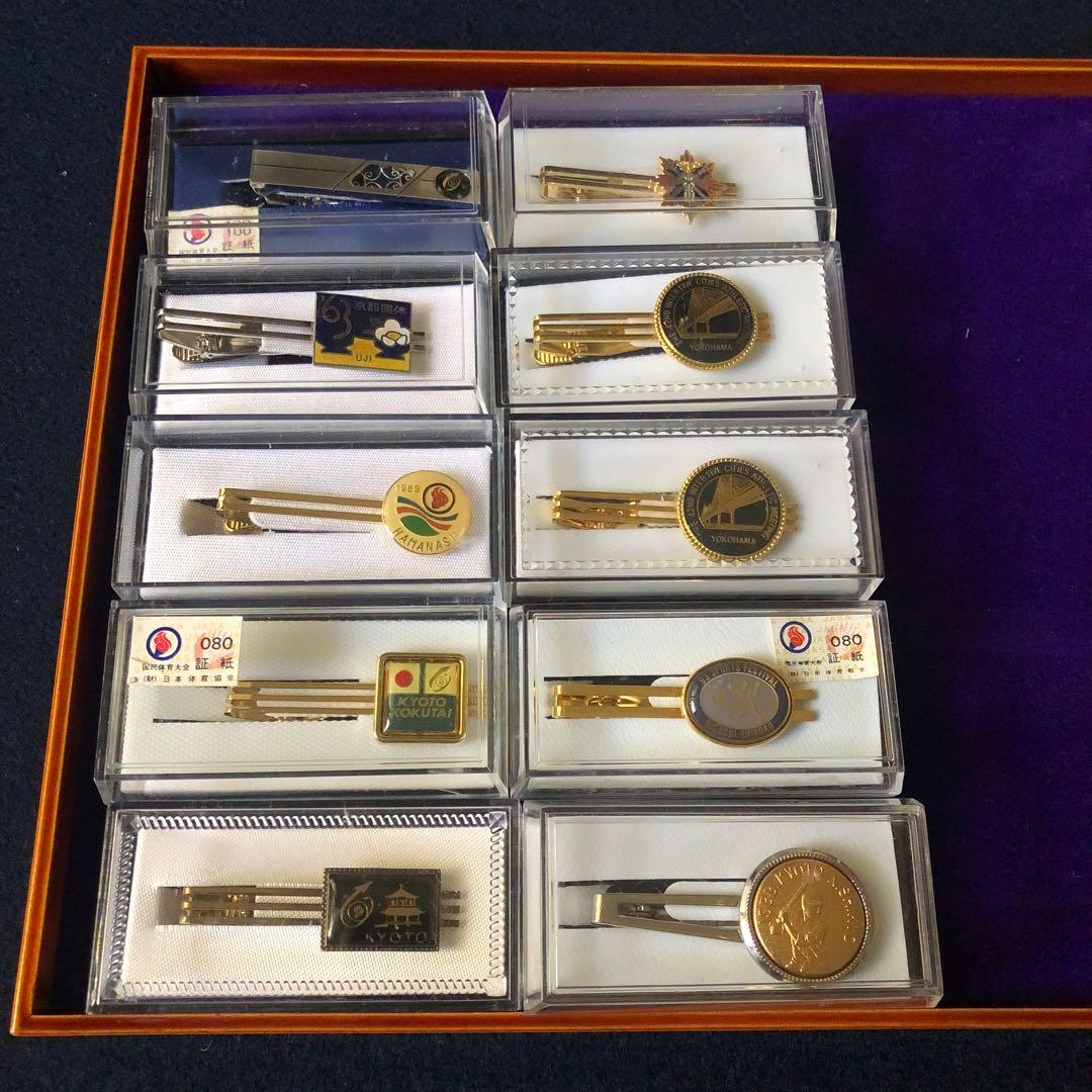 希少ネクタイピン多数　国体　鉄道　駅伝　カフスセット　ケース付き　おまとめセット