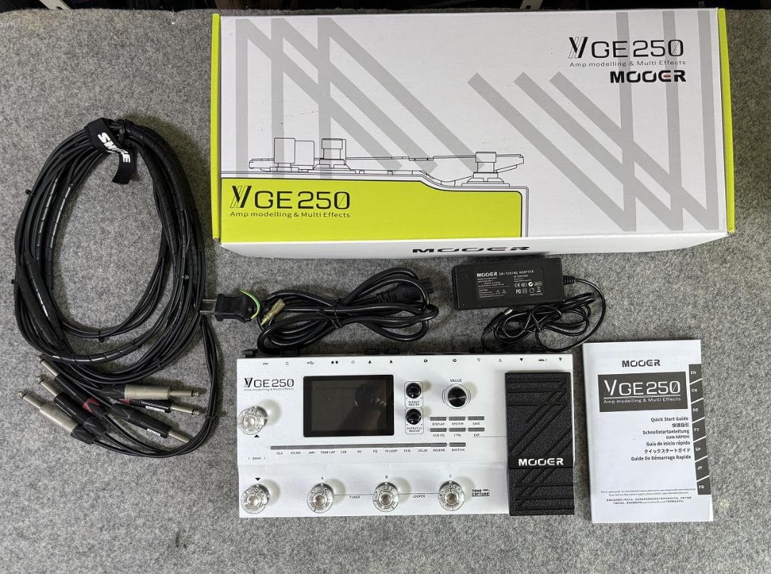 【ほぼ新品】Mooer GE250 箱、マニュアル、その他ケーブル付属
