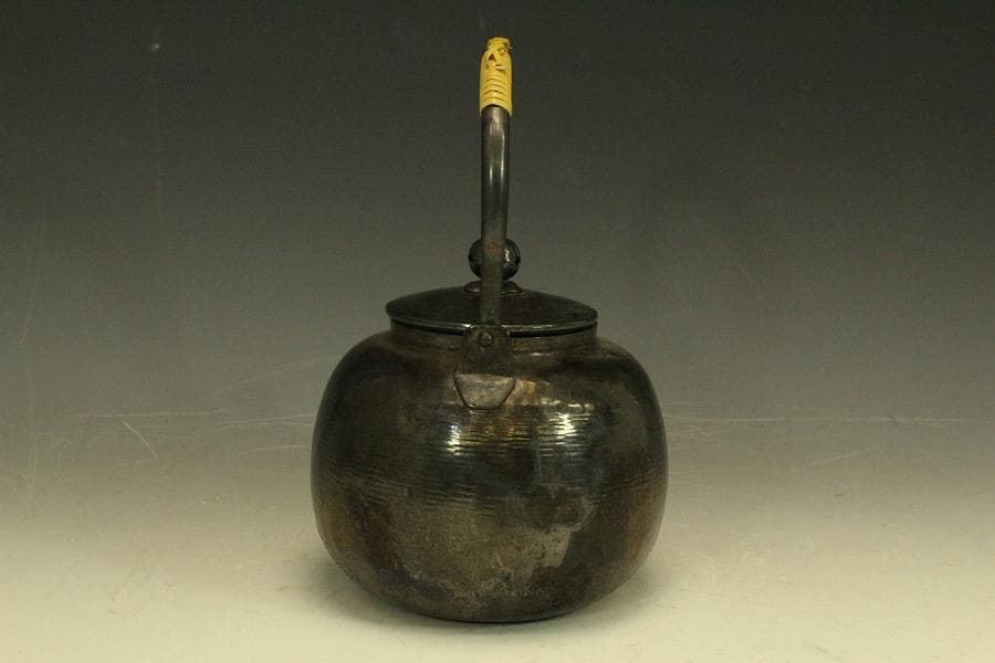 茶道具 昭和レトロ 秀峰堂 いぶし銀 急須 薬缶 湯沸し 890