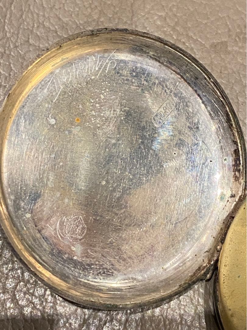 大戦前ドイツ製　ドイツ軍将校用銀製手巻懐中時計 ナチドイツ突撃隊　作動品　純銀