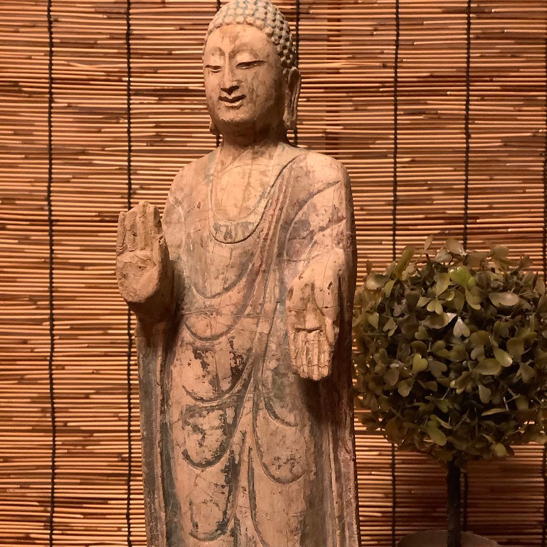 マツ様keep北魏「石仏阿弥陀如来」南北朝時代・北斎・北魏様式・大乗仏教寺院放出