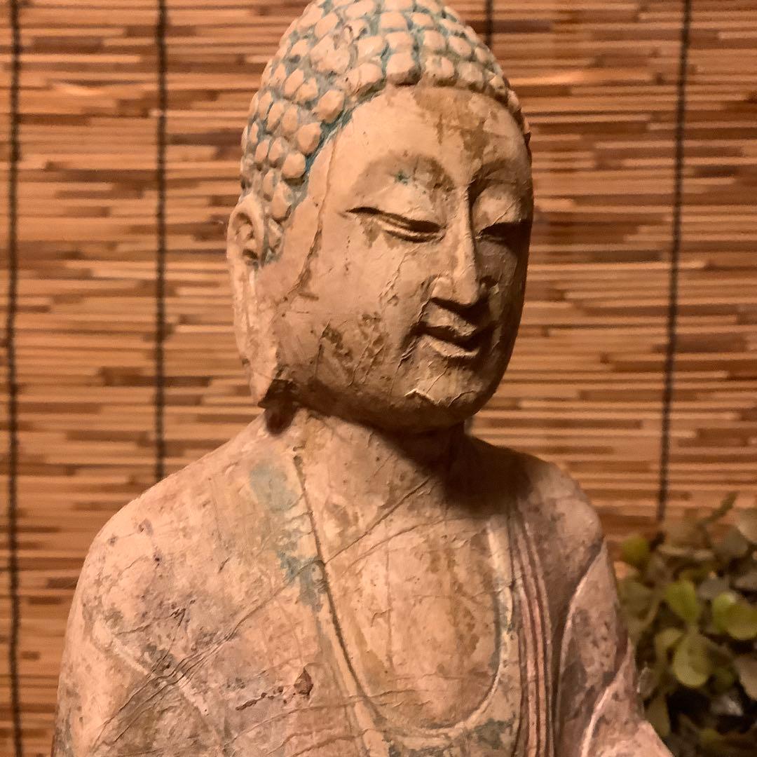 マツ様keep北魏「石仏阿弥陀如来」南北朝時代・北斎・北魏様式・大乗仏教寺院放出