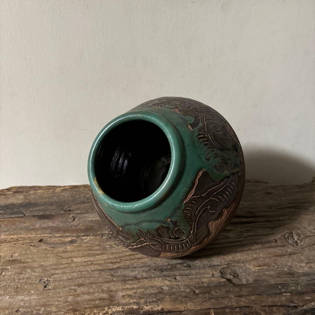 琉球古典焼　壺　古民芸.やちむん.壺屋焼.古道具.骨董品.アンティーク　検:李朝