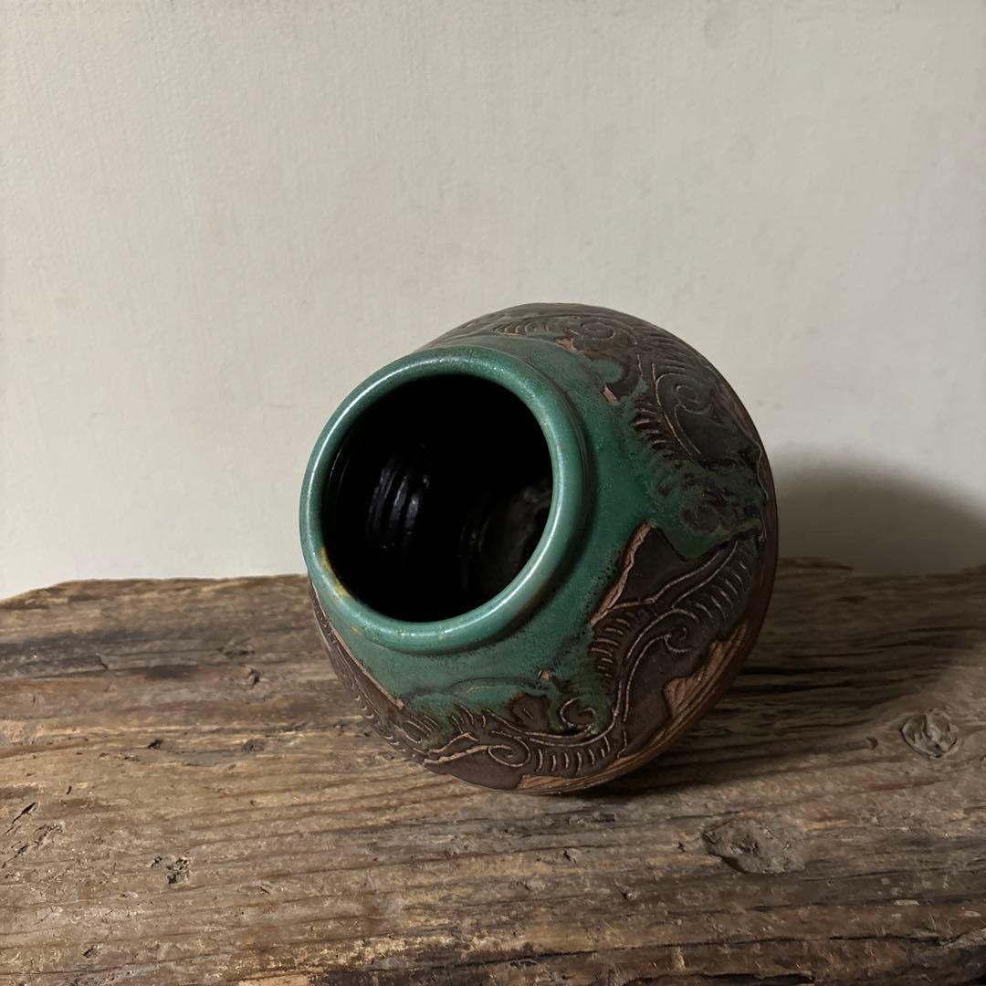 琉球古典焼　壺　古民芸.やちむん.壺屋焼.古道具.骨董品.アンティーク　検:李朝