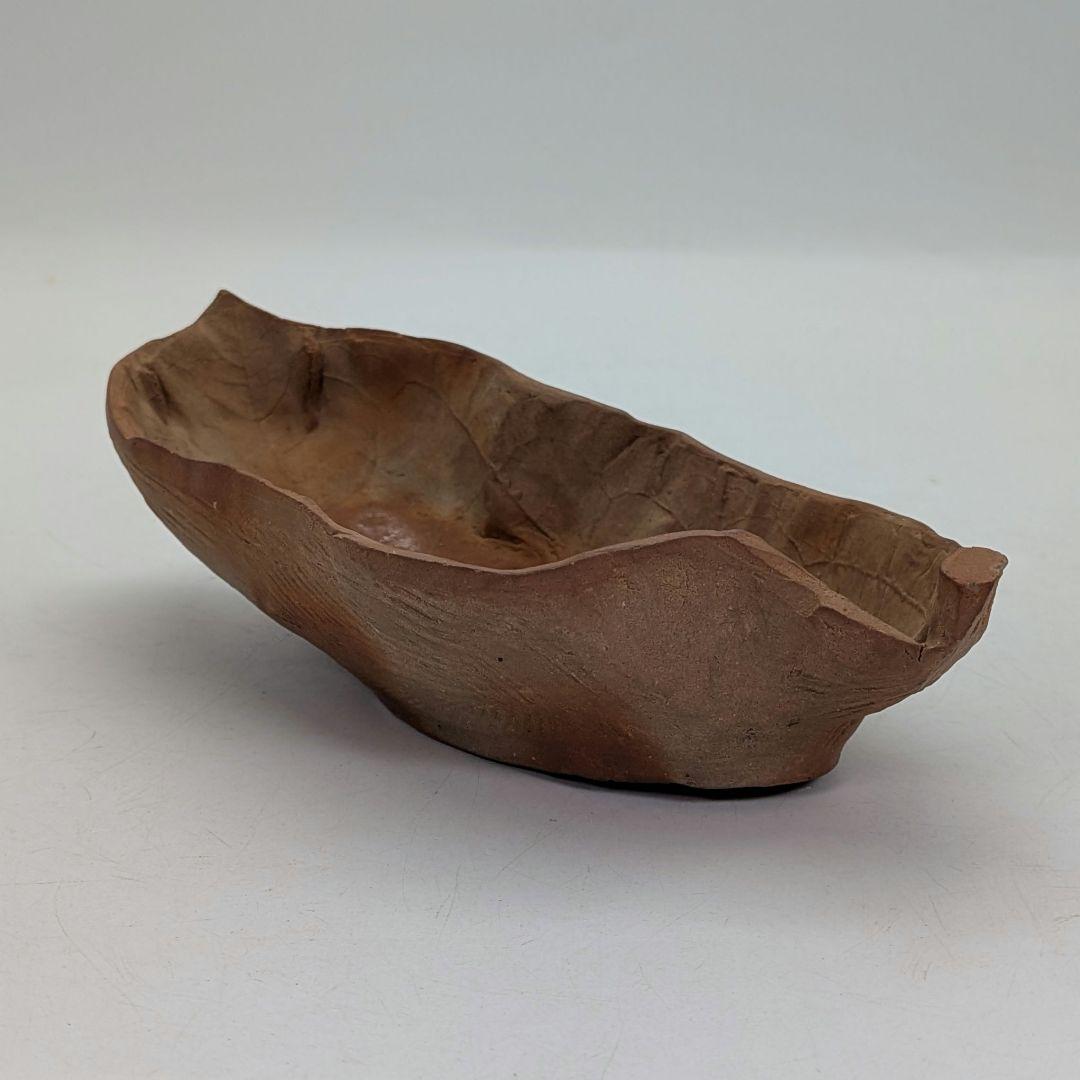 備前市無形文化財 木村玉舟 備前焼 緋襷葉皿 食器 皿鉢 中鉢 菓子器 菓子皿