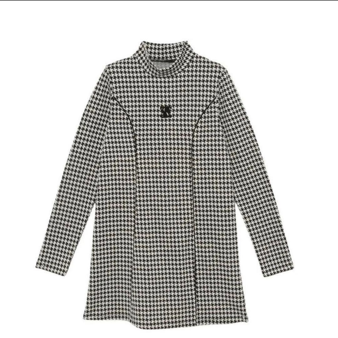 EIMYGOLF 千鳥 ハイネック 長袖 ミニワンピース