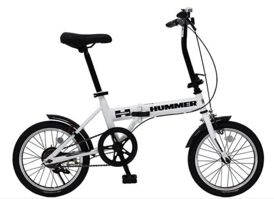 HUMMER ノーパンク16インチ 折りたたみ自転車 MG-HM16N-WH 白
