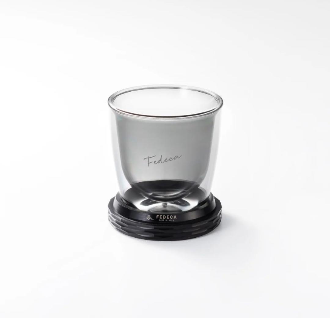 【新品未使用】FEDECA ダブルウオ一ルグラス ＆コ一スタ一兼蓋×2セット
