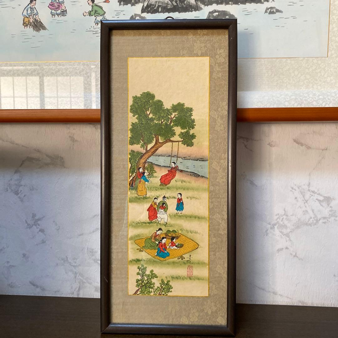 アンティーク　美術品　絵画　韓国