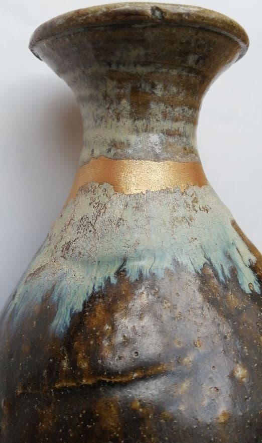 古唐津　朝鮮唐津徳利(首継)