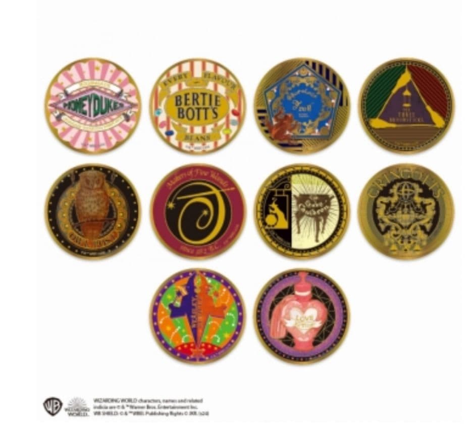 新品未開封　ハリーポッター 金バッジ ホグズミード＆ダイアゴン横丁　× 15個