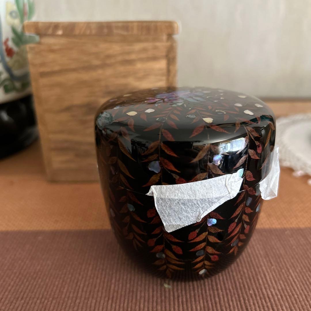 棗入れ 桜柄 螺鈿入り