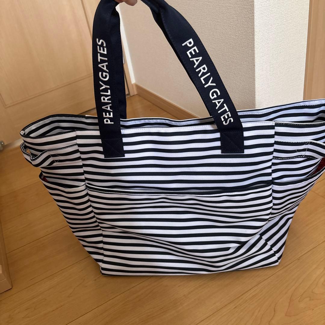 PEARLY GATES ストライプトートバッグ