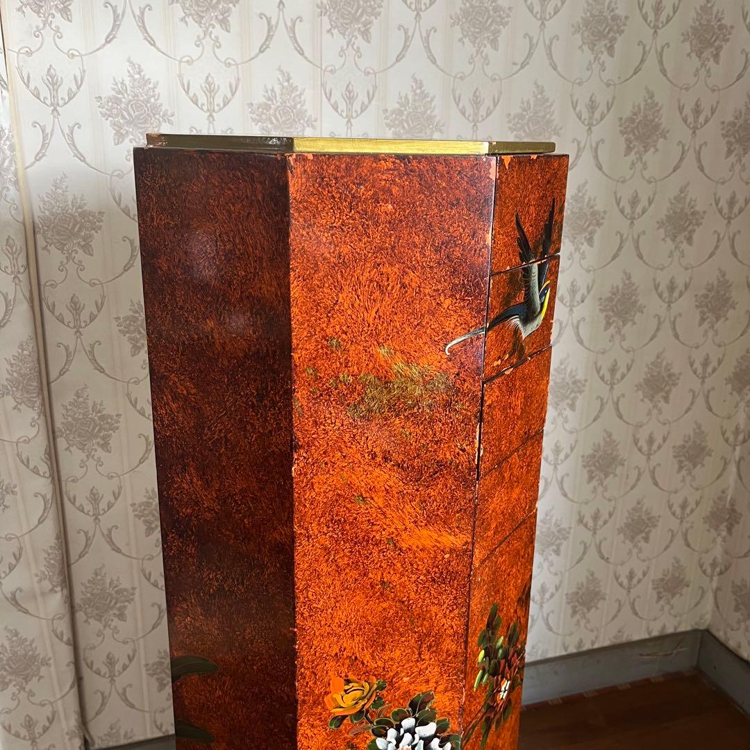 【アンティーク】中国家具 宝石棚 花鳥画 箪笥 チェスト 8杯 飾り棚 古家具