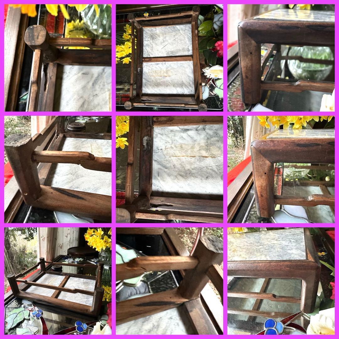 超限定7月16日20時迄‼️KUROGAKI❌大理石飾り台白❌黒黒柿孔雀杢飾台1客