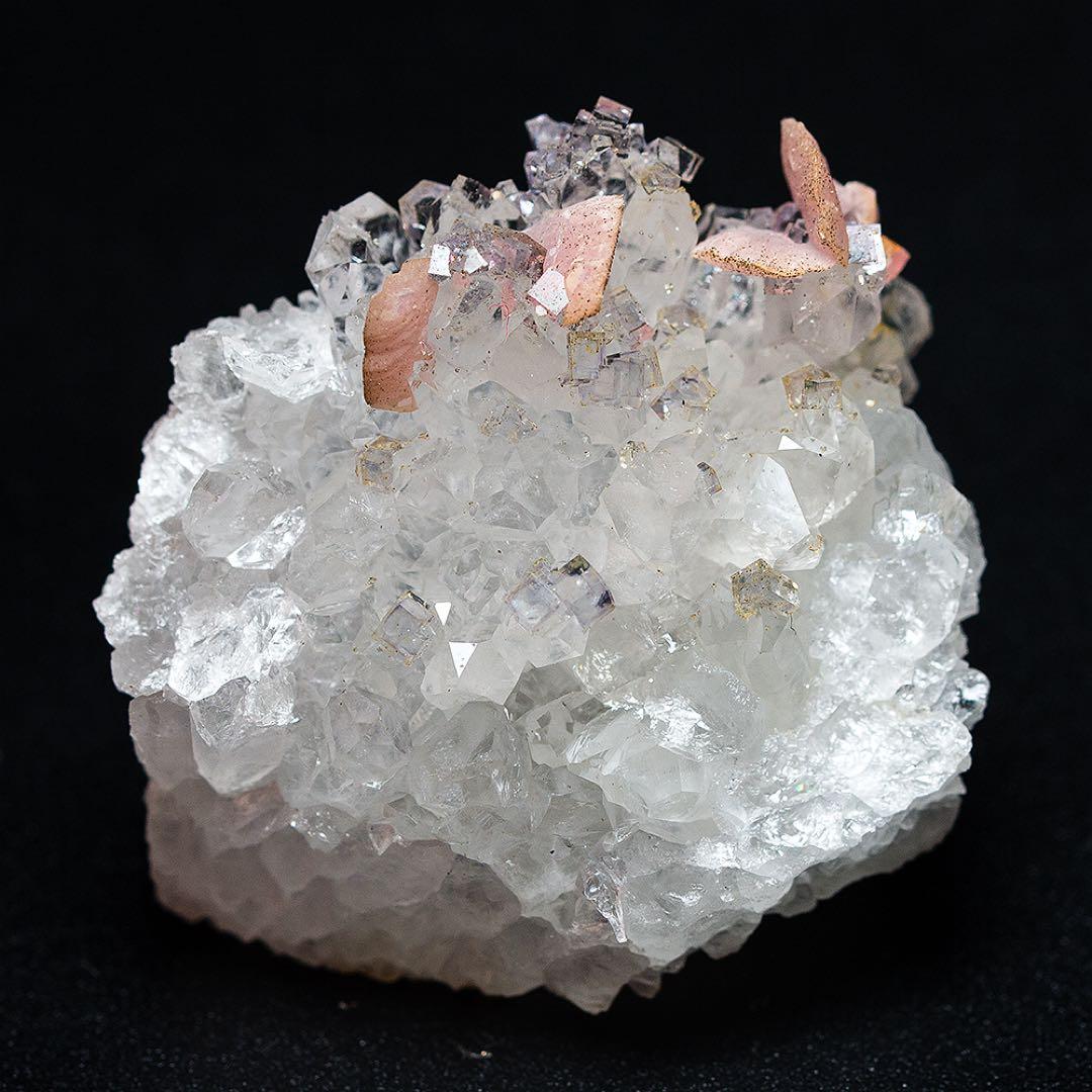 中国 ロードクロサイト フローライト 天然石 原石 鉱物標本 鉱石 蛍石 713