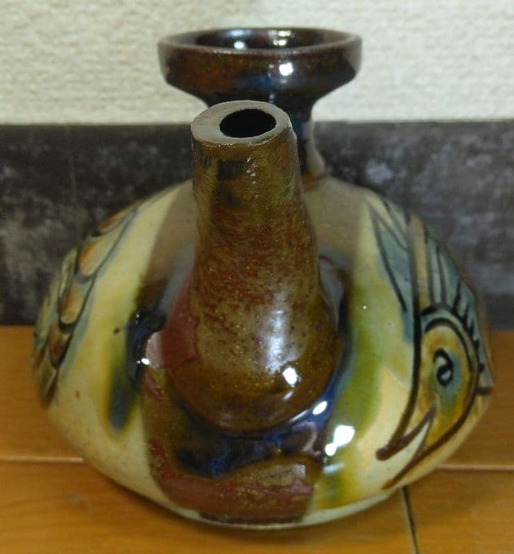 人間国宝 金城次郎 カラカラ(笑魚海老紋カラカラ) 栞 共箱 やちむん 壷屋焼