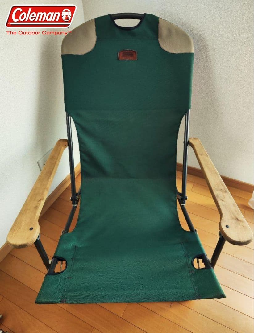 コールマン　折りたたみ　アウトドア　チェア 木製アーム付き