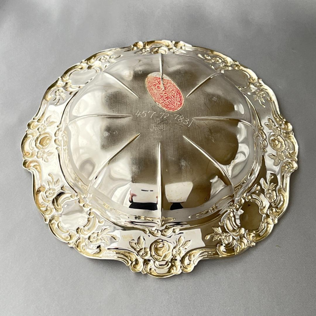 【Towle】薔薇のボウルトレー【シルバープレート】18cm