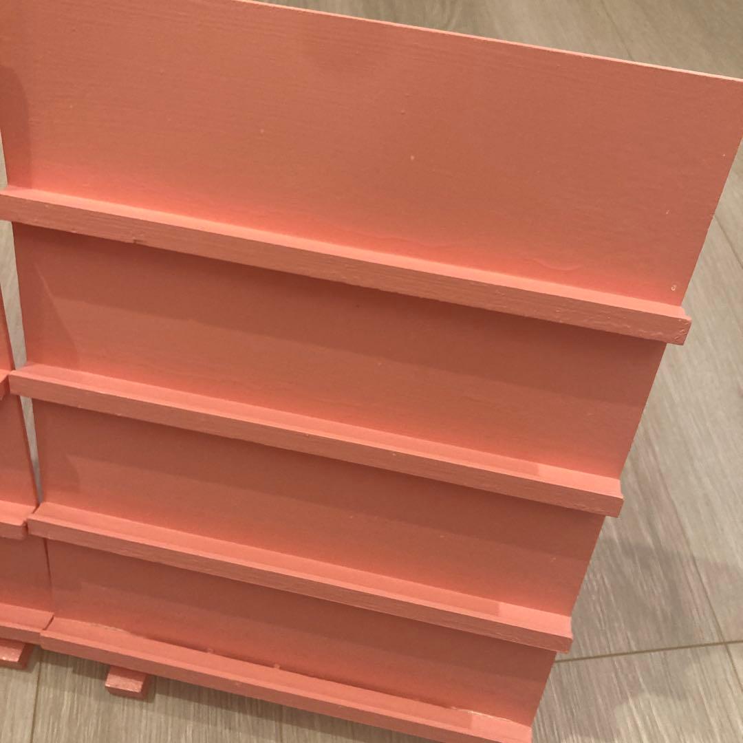 2個セット　ハンドメイド　什器　木製　ディスプレイスタンド　ピンク　マルシェ