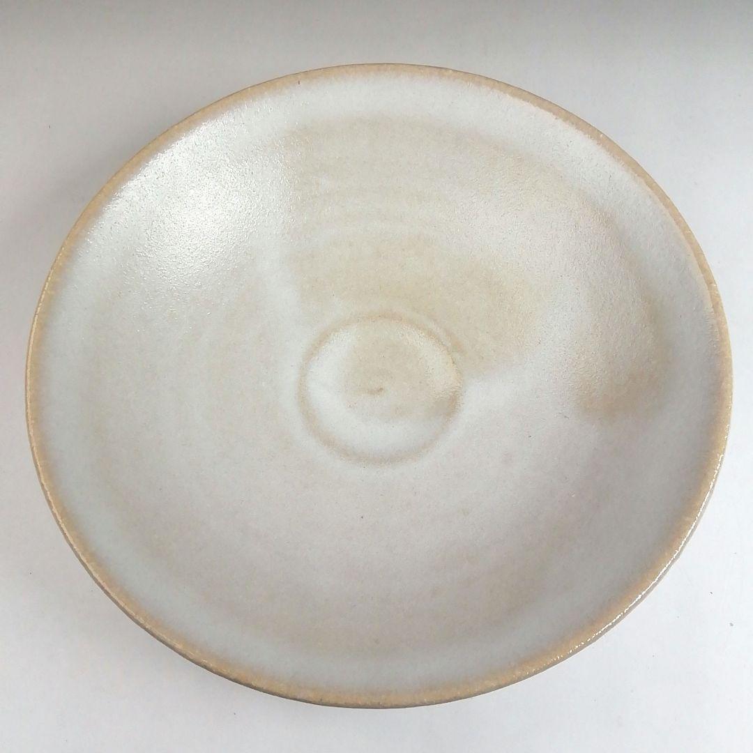 Ｓ９５５　茶碗　『白釉　平茶碗』『北村暢男 作』　共箱　抹茶碗　茶道具