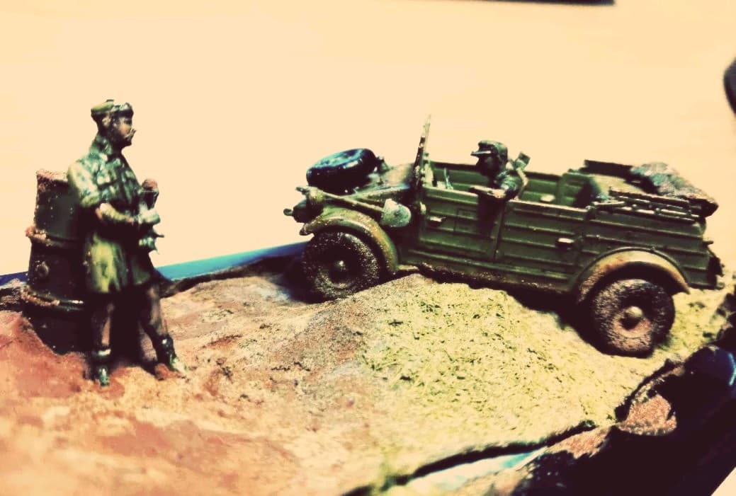 ドイツ軍　キューベルワーゲン1/48　(情景模型)